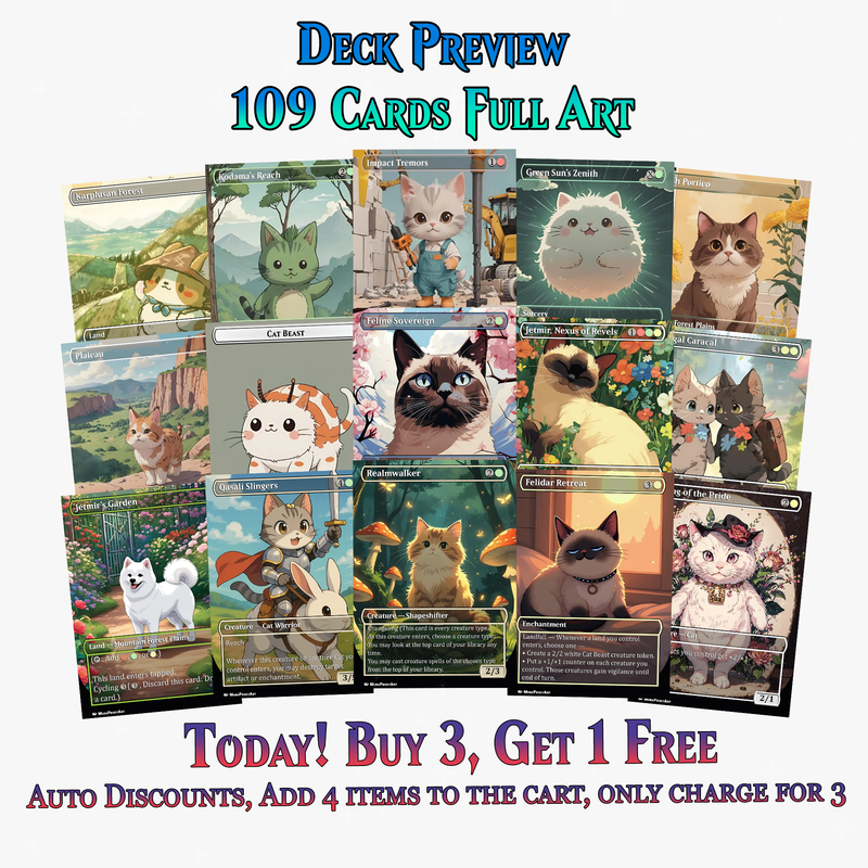 RIN AND SERI CAT DOG TRIBAL COMMANDER DECK – 109+ CARDS - MTGCard