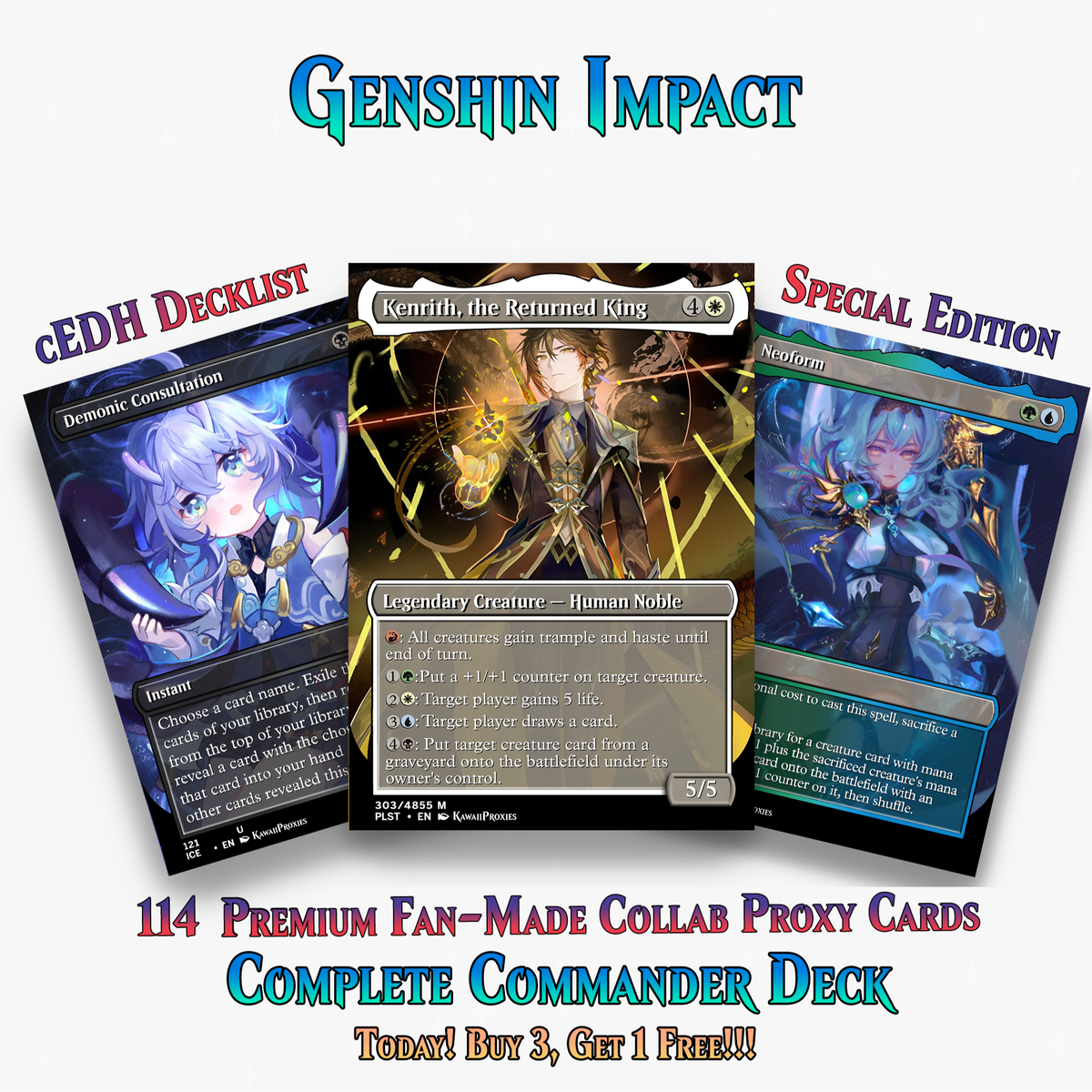 Genshin Impact Anime Commander Deck | 114+ Cards | MTGCard