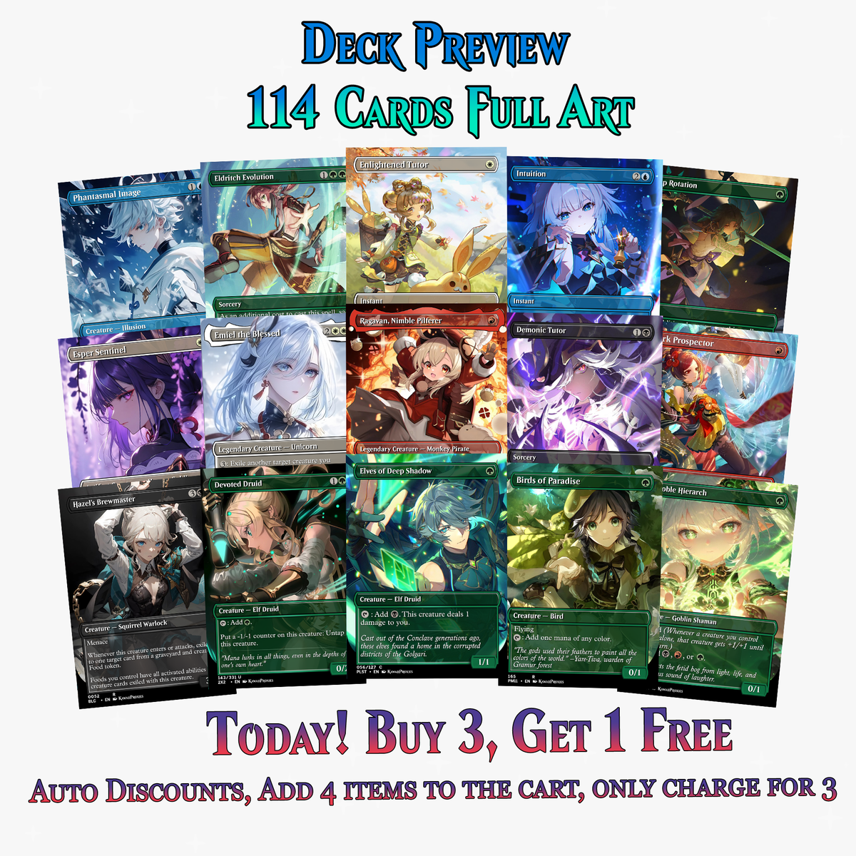 Genshin Impact Anime Commander Deck | 114+ Cards | MTGCard