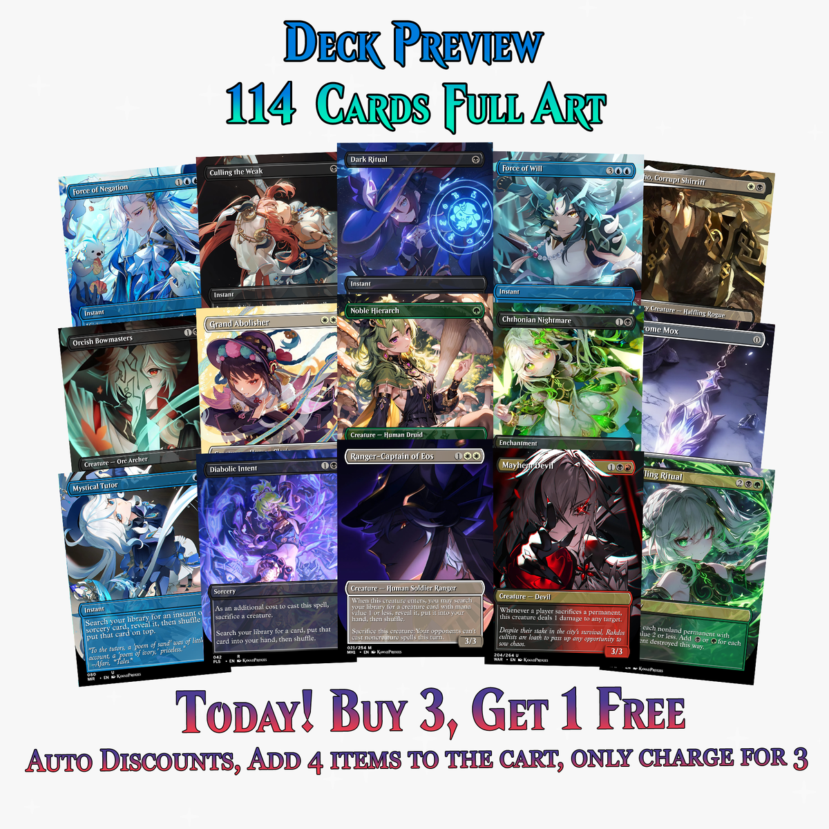 Genshin Impact Anime Commander Deck | 114+ Cards | MTGCard