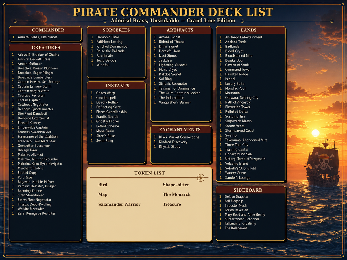 One Piece Commander Deck | 121+ Cards | MTGCard