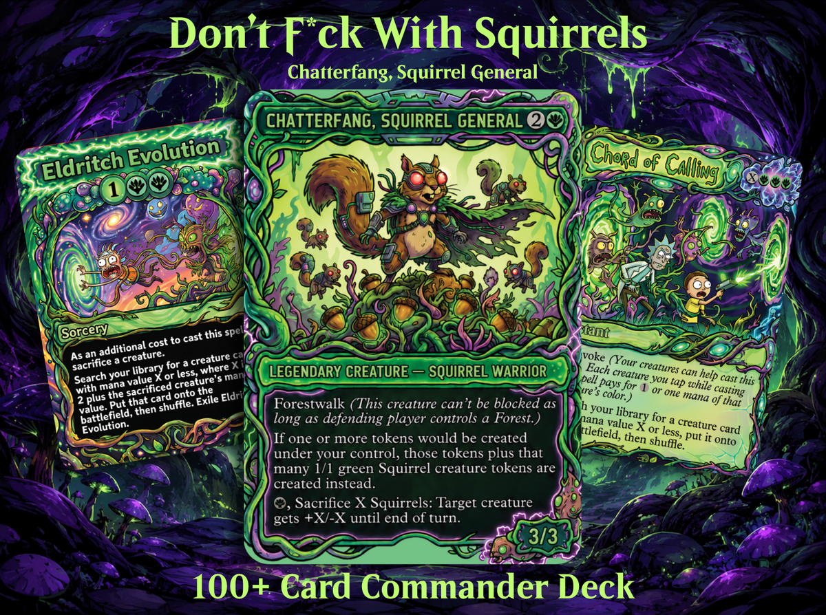 Chatterfang Squirrel Tribal Rick and Morty Inspired Commander Deck | 100-Card MTG Proxy EDH Set | MTGCard