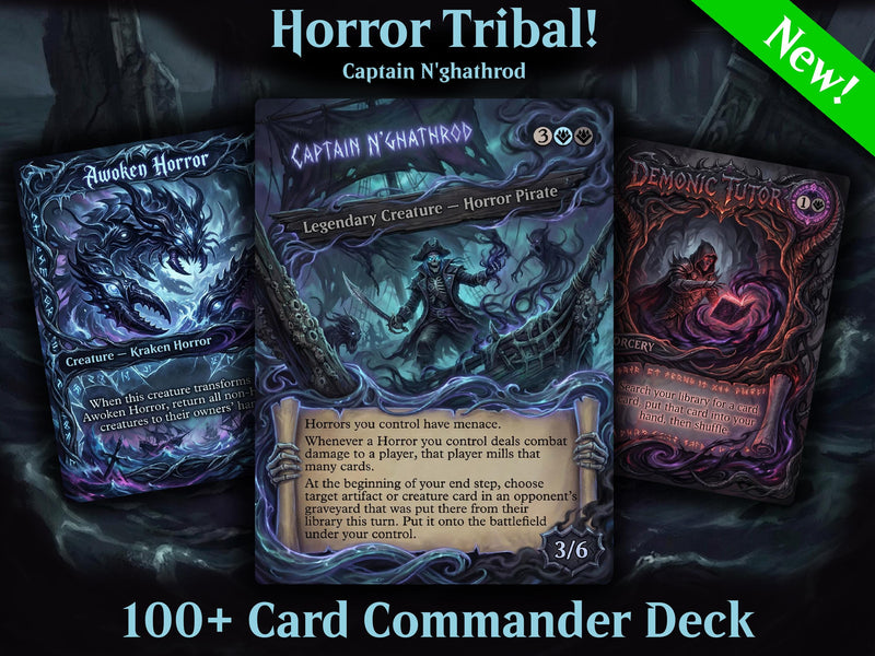Captain N'ghathrod Horror Tribal Commander Deck | 100 Cards