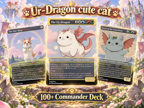 Ur-Dragon Cute Cat Commander Deck - 110+ Cards - MTGCard — LK-123 — image 1